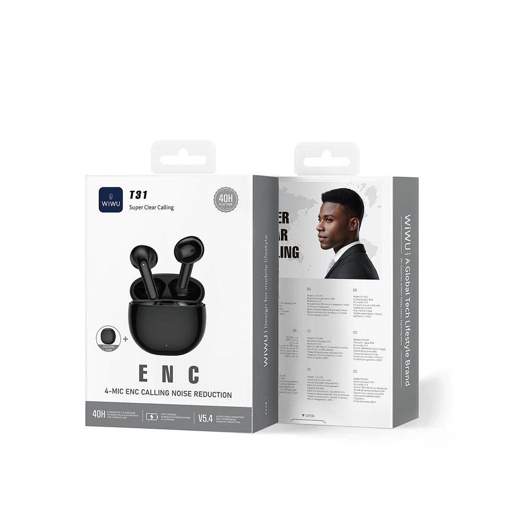 Wiwu T31 ENC TWS Earbuds Black - imagine 3