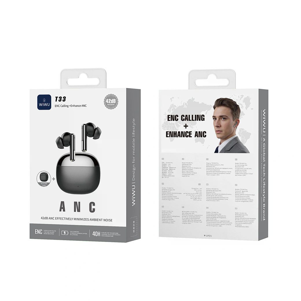 Wiwu T33 ANC Pro Earbuds Black - imagine 3