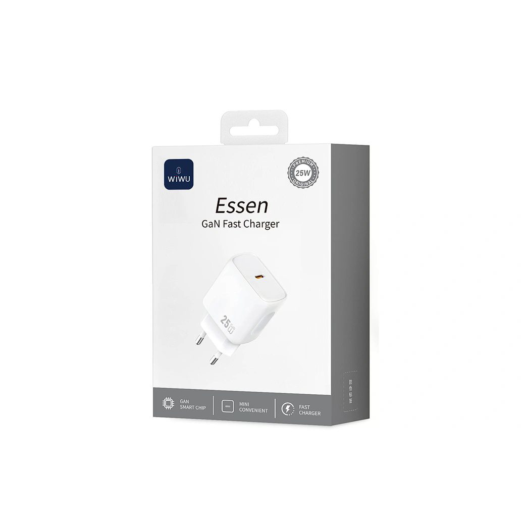 Wiwu 25W Essen GaN Fast Charger 1C Wi-G016 EU White - imagine 2