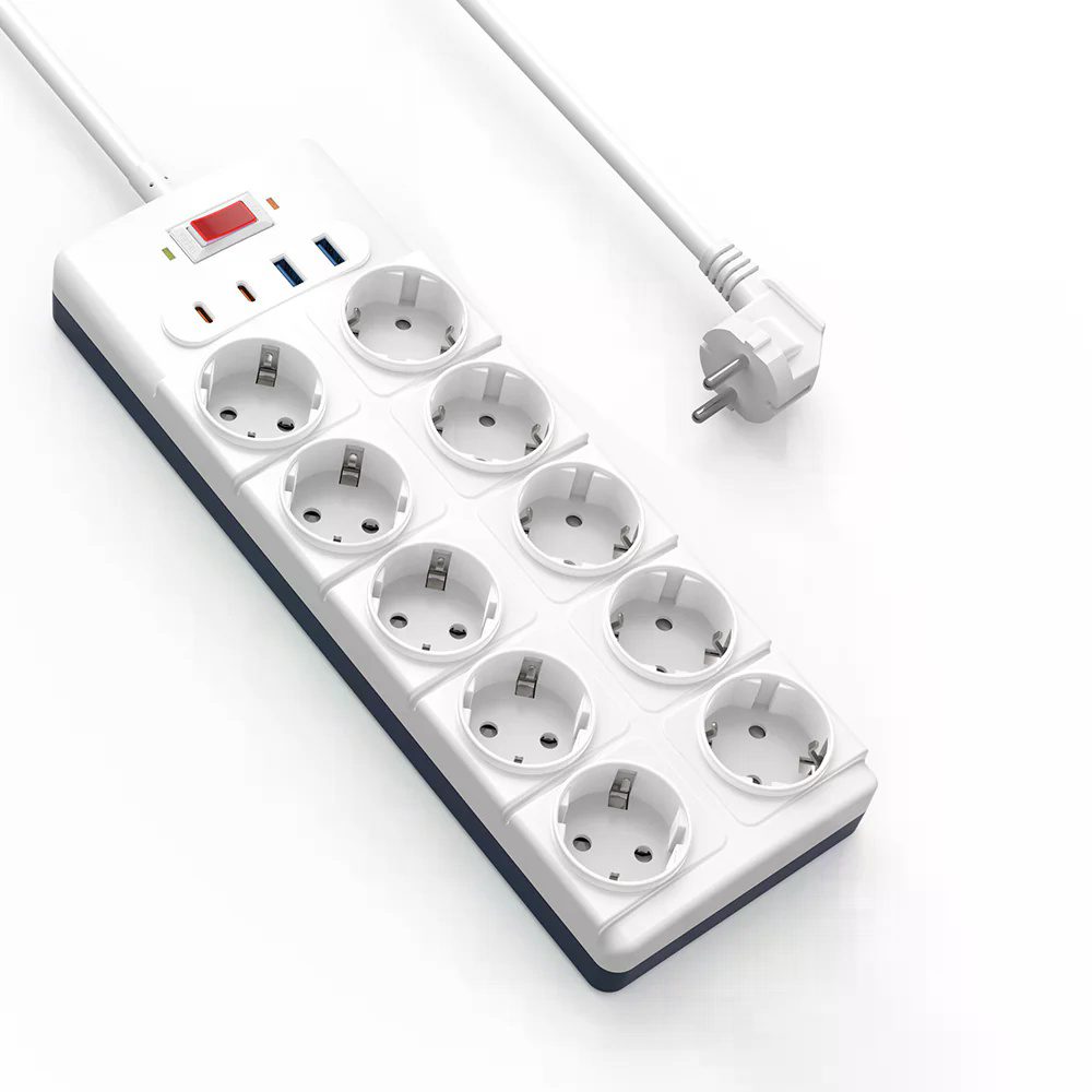 Wiwu 14 in 1 20W GaN Power Strip 2C+2A+10AC Wi-S008 EU 2M White - imagine 2
