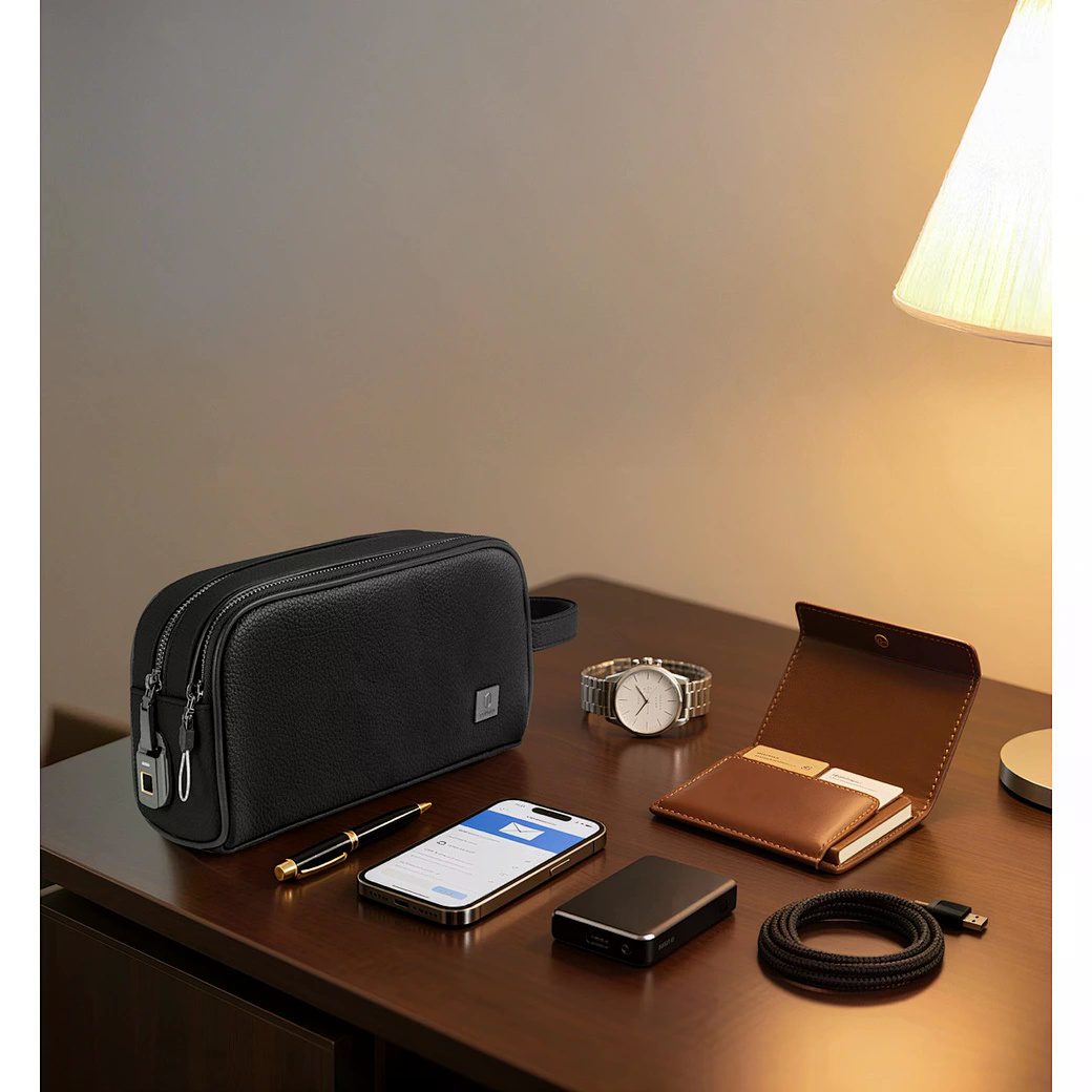 Wiwu Phantom Fingerprint Lock Pouch pro Deep Brown - imagine 2