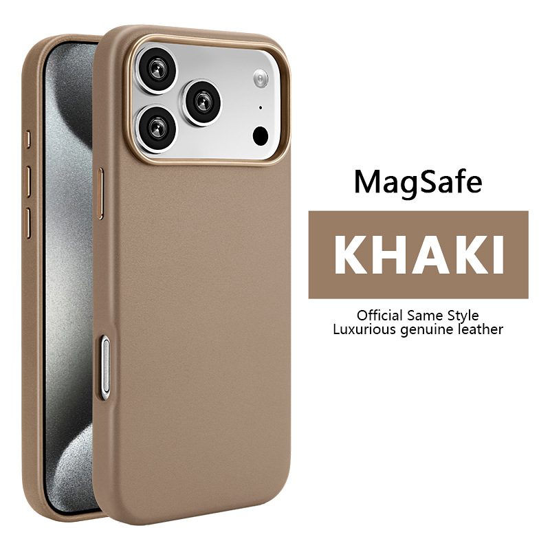 Leather Magnetic Case Without IC Notification IP 17 PRO Fir green - imagine 3