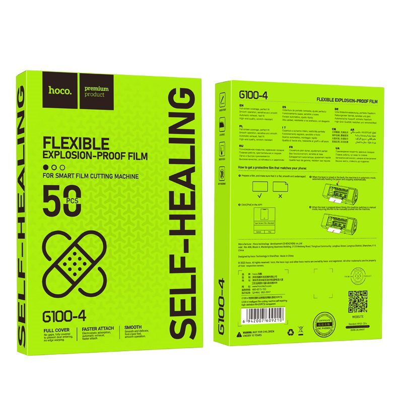 Hoco G100-4 Intelligent film cutting machine self-repairing high-definition film(50PCS) transparent