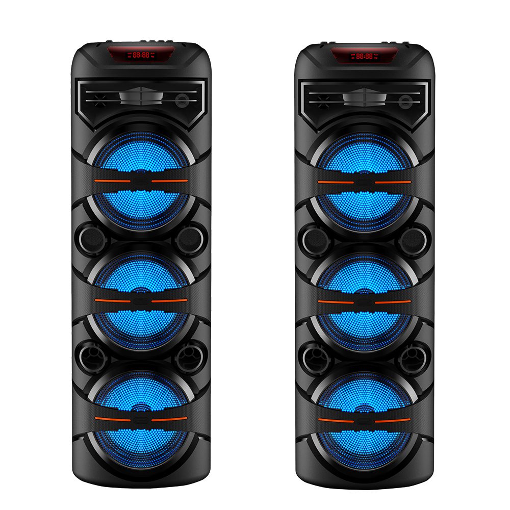 Sing-e ABS-8302 RGB Party Triple Speaker 8 inch 120W Black - imagine 2