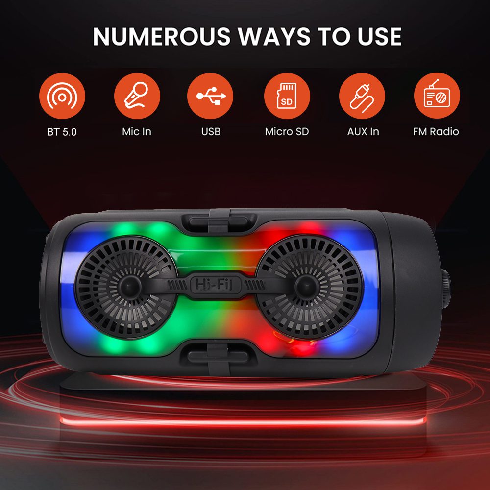 Sing-e ZQS4291 RGB Party Dual Speaker 4 inch 16W Black - imagine 2