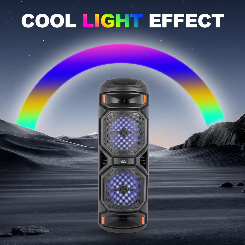 Sing-e ZQS8221 RGB Party Dual Speaker 8 inch 40W Black - imagine 2