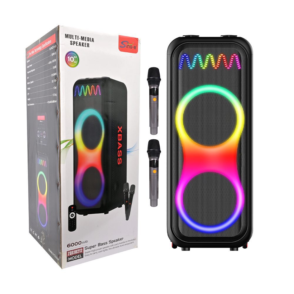 Sing-e ZQS10212 RGB Party Dual Speaker 10 inch 100W Black - imagine 2