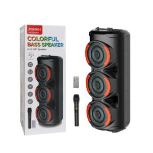 Sing-e ZQS3601 RGB Party Triple Speaker 6,5 inch 20W Black