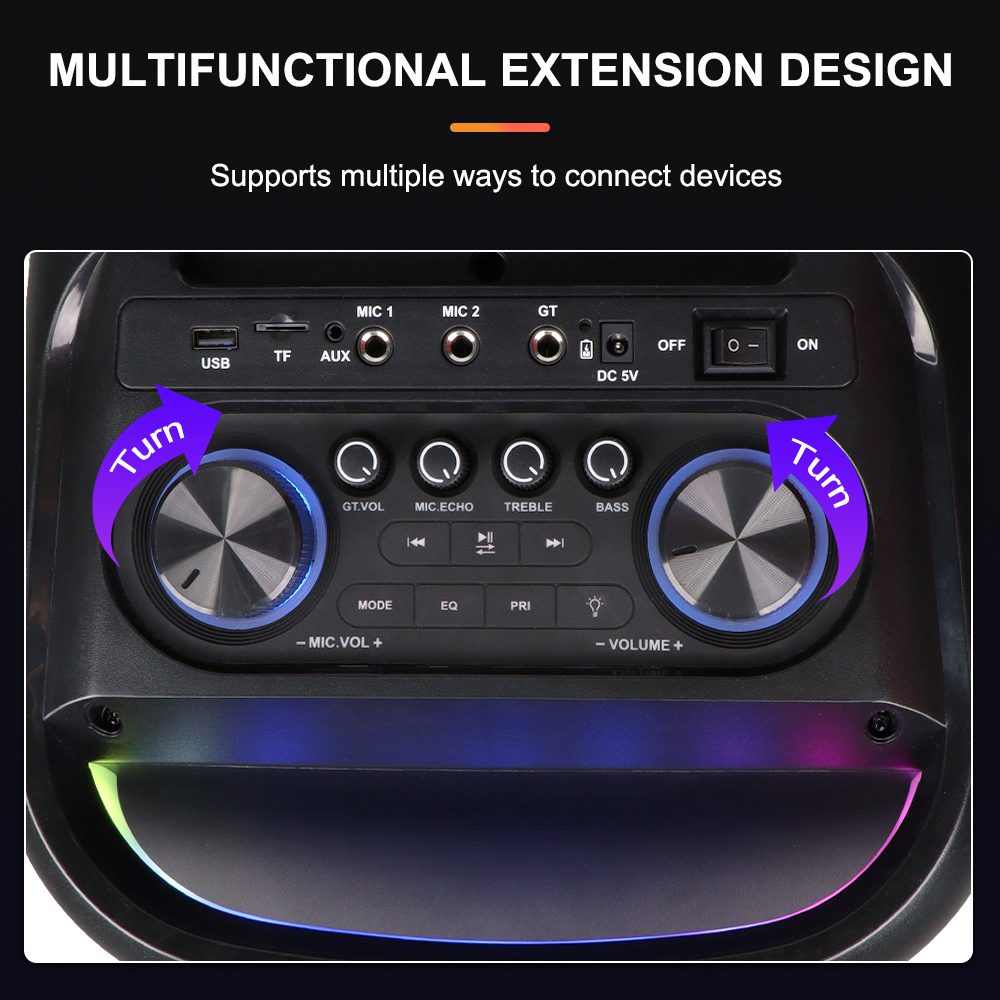 Sing-e ZQS10220 RGB Party Dual Speaker 10 inch 50W Black