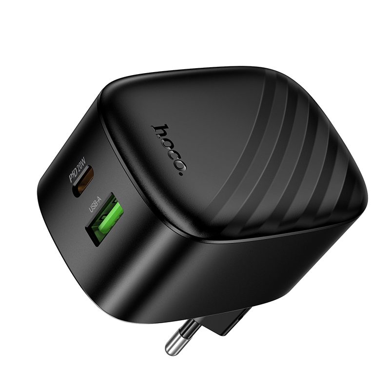 Hoco CS101A folding PD20W+QC3.0 charger(EU) black - imagine 3