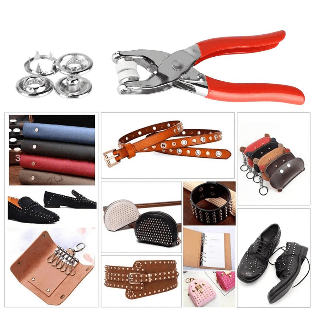 XO TS10 Fastener Pliers Press Tool Kit ( 100 sets of five-prong clamps + 1 empty box)