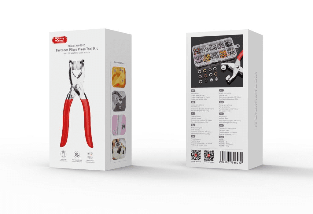 XO TS10 Fastener Pliers Press Tool Kit ( 100 sets of five-prong clamps + 1 empty box) - imagine 3