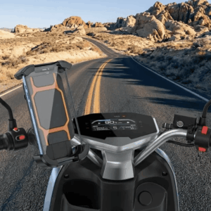 XO C201 Full-Coverage Motorcycle Phone Mount Black + Orange