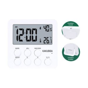 Kakusiga KSC-1741 DIFEI Series 3-in-1 Indoor Digital Clock Thermometer and Hygrometer White