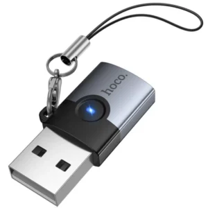 Hoco UA46B Victory USB male to Type-C female adapter metal gray