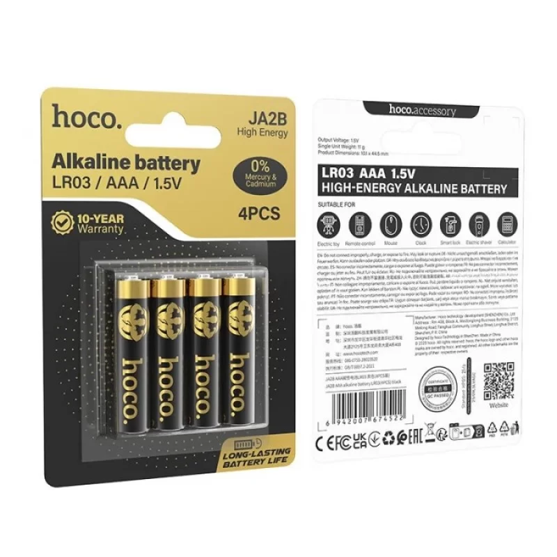 Hoco JA2B AAA alkaline battery LR03(4PCS) black - imagine 3