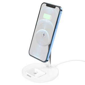 Hoco S23 Volant magnetic 2-in-1 wireless fast charger white