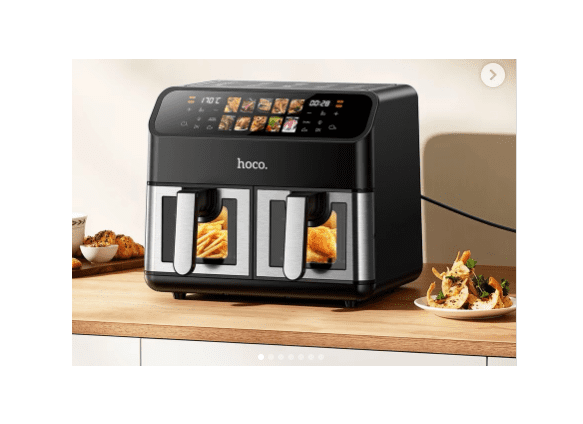 Hoco HJD86A 12L double-pot air fryer with large colorful touch screen(EU)(Russian version) black