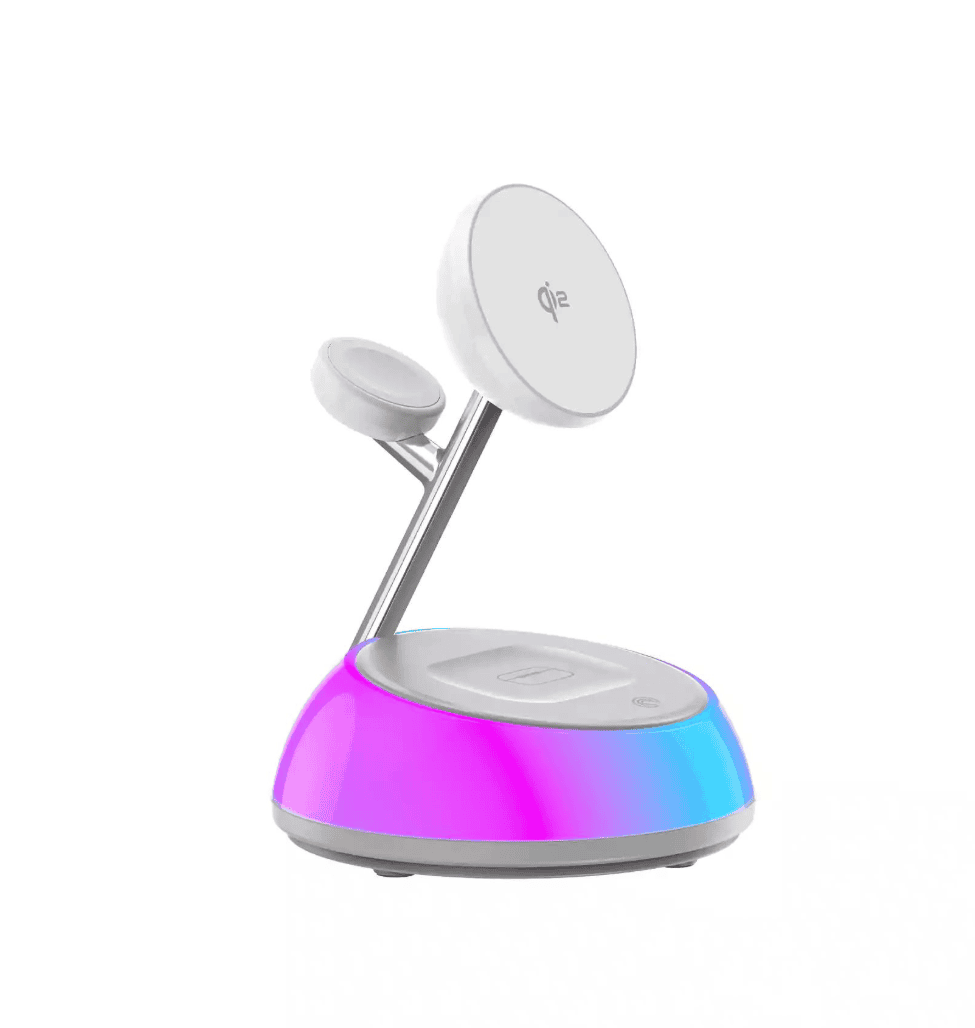 Wiwu Aurora Qi2.0 3 in 1 Wireless Charger Wi-W036 White - imagine 2