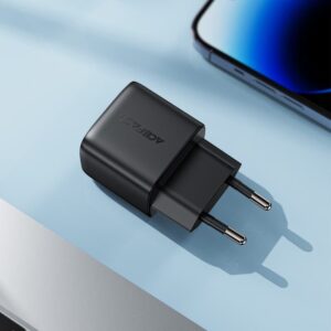 AceFast A116 PD35W GaN charger (USB-A+USB-C) with digital display,black(EU)