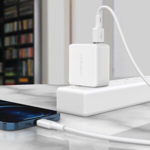 ACEFAST C2-02 USB-A to Lightning zinc alloy silicone charging data cable,white