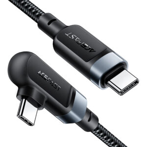 AceFast C5-03 USB-C to USB-C 100W right angled aluminum alloy charging data cable,black