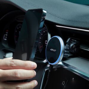 AceFast D3 magnetic wireless charging car holder,silver