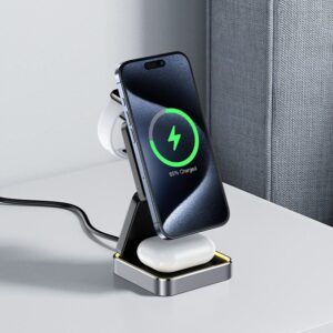 ACEFAST E20 desktop 3-in-1 wireless charging holder,black