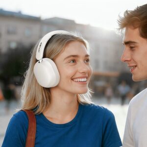 AceFast H12 hybrid active noise cancelling wireless headset white