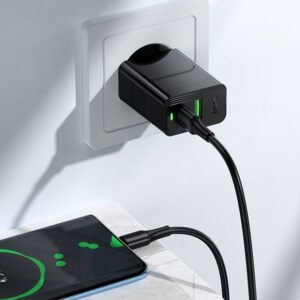 Hoco CS92A Leader single port QC3.0 charger set(Type-C)(EU) black