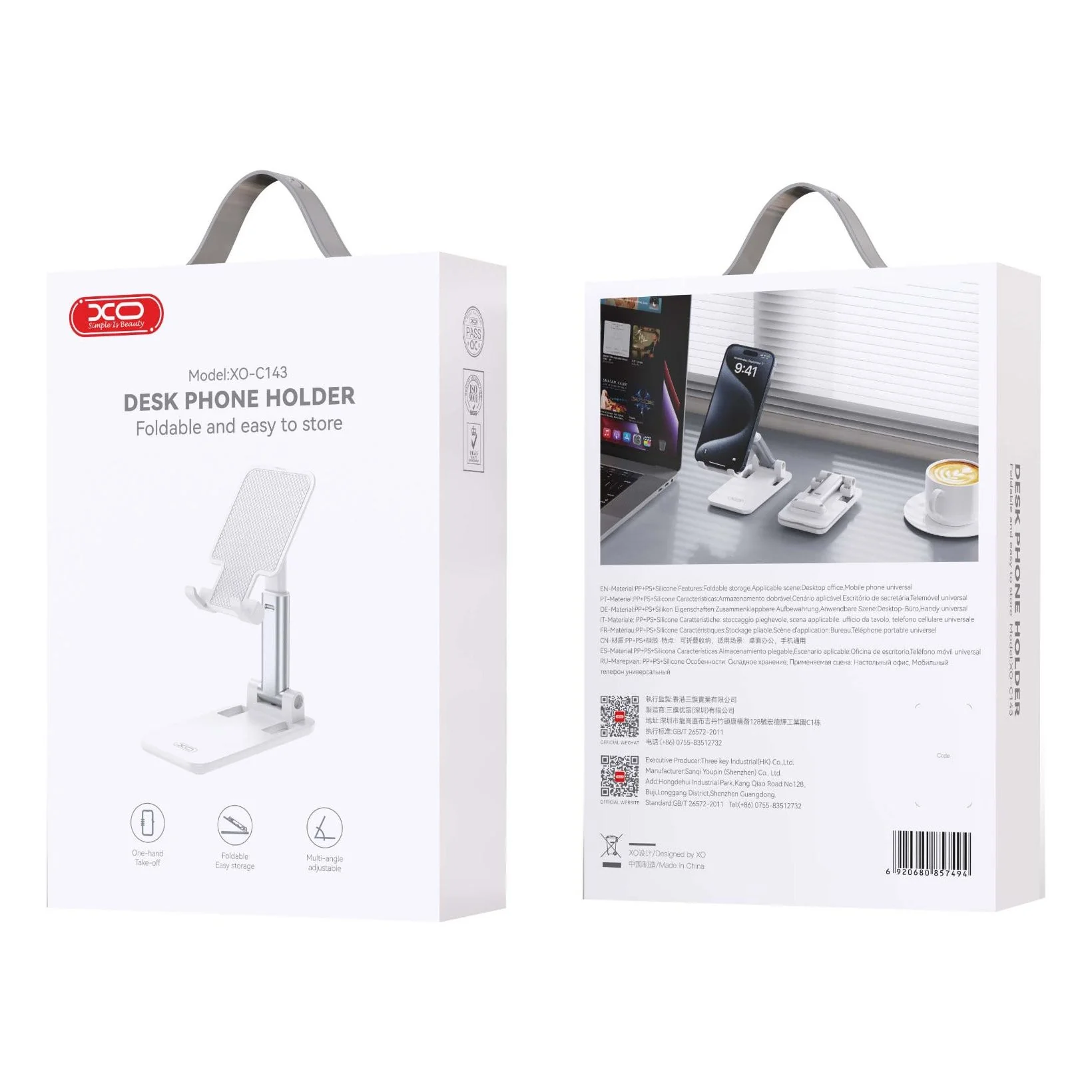 XO C143 Desktop Phone Holder Super Low Price White - imagine 2