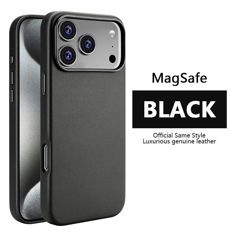 Leather Magnetic Case Without IC Notification IP 17 PRO Fir green - imagine 2