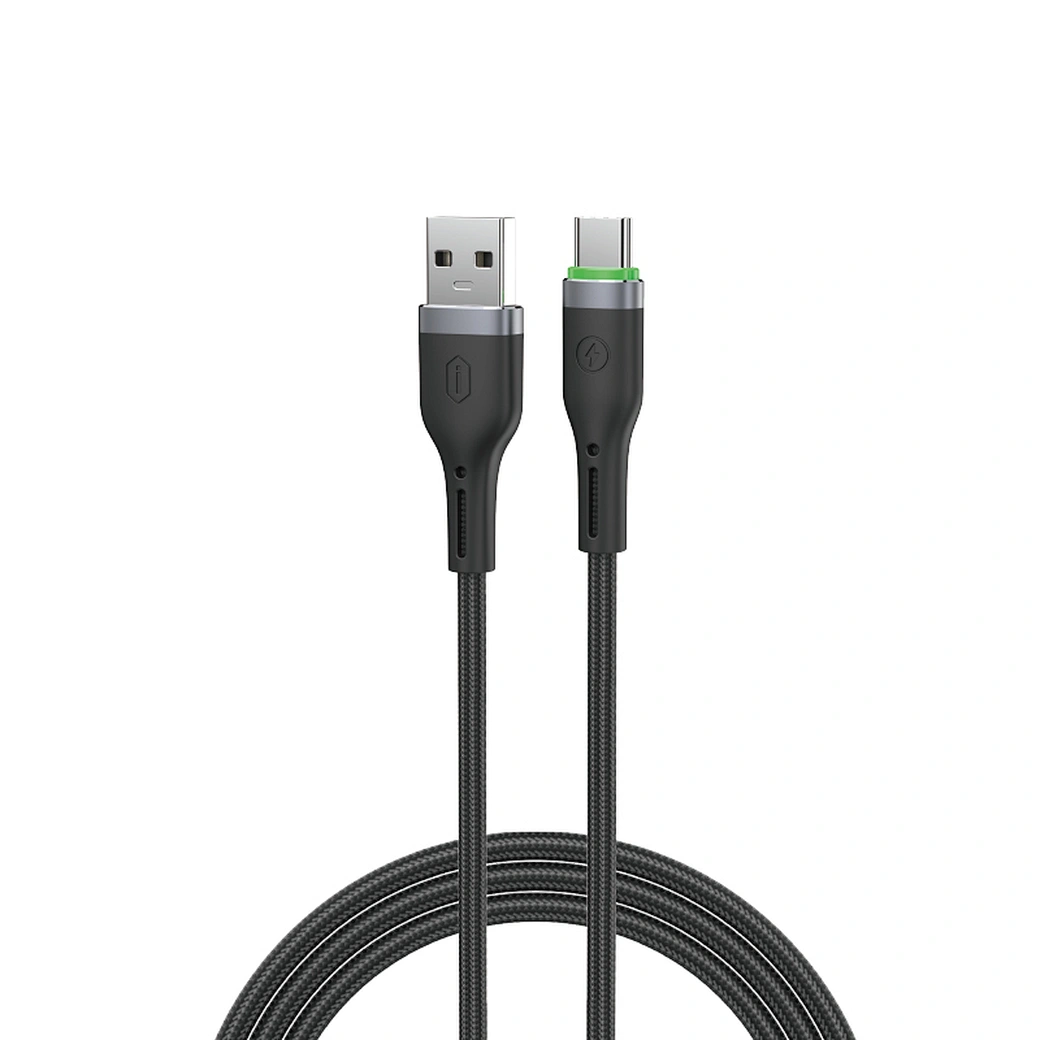 Wiwu 27W OringLink Series Nylon Braided Cable Wi-C067 A-C 1M Black