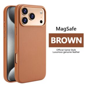 Leather Magnetic Case Without IC Notification IP 17 PRO Sand pink
