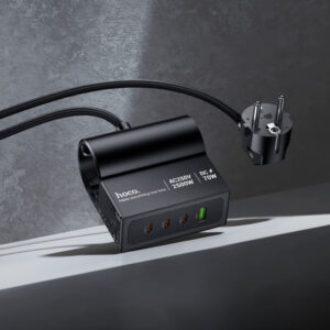 Hoco AC34 Win 2 position(PD70W/3C1A) desktop socket(EU/GER)(L=1.5M) black