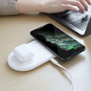 Hoco CW23 dual power wireless fast charger white