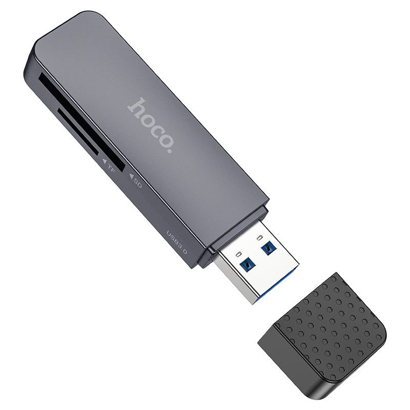 Hoco HB45 Spirit 2-in-1 USB 3.0 card reader metal gray - imagine 2