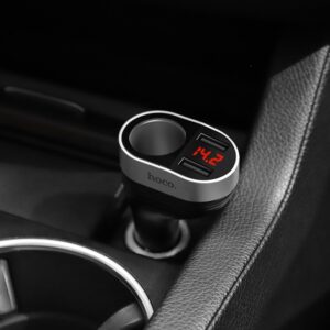 Hoco Z29 Regal digital display cigarette lighter car charger black