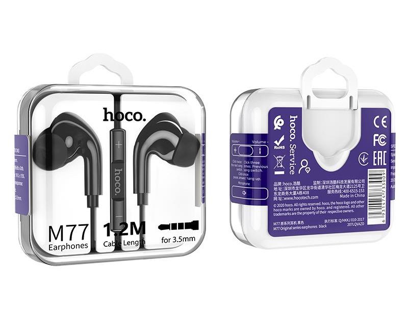 Hoco M77 Original series earphones display set(20PCS) Black - imagine 2