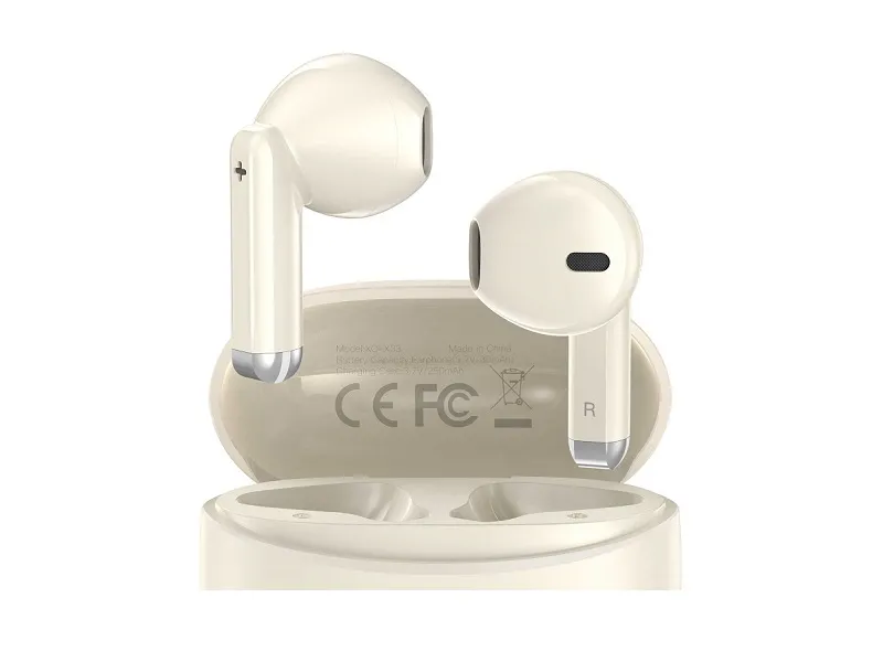 XO X33 Yu Jing TWS Bluetooth Headset Beige - imagine 2