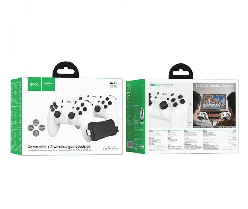 Hoco GA31 Collection game box+two wireless gamepads set white - imagine 3