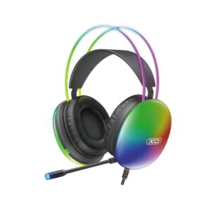 XO GE11 Colorful RGB Gaming Headset with Microphone (USB + 3.5mm, Adapter) black