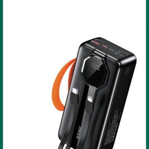 Jokade JG034 MINGSHANG series 22.5W+PD20W fully compatible mobile power bank with wire (30000mAh) Black