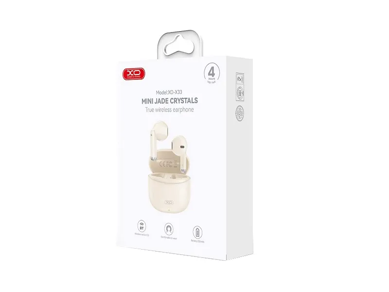 XO X33 Yu Jing TWS Bluetooth Headset Beige - imagine 3