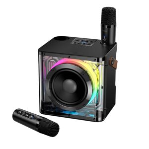 Hoco DS78 Deep RGB BT speaker with two wireless microphones black